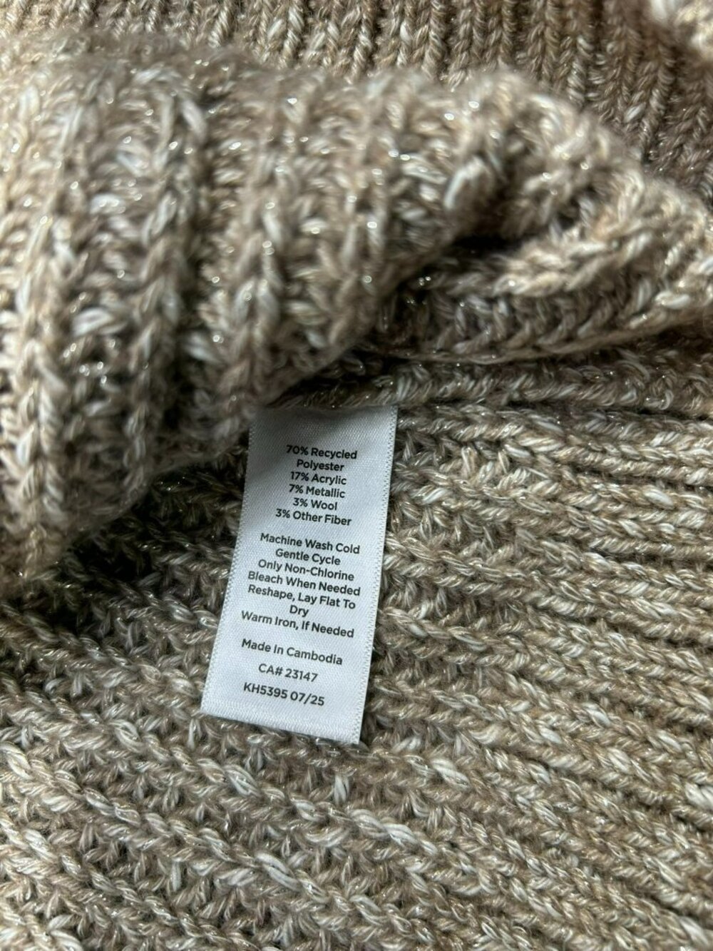 Haven Womens Knit Button Cardigan Taupe Medium Recycled Blend NWT - Picture 6 of 6